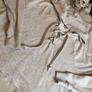 Aeri Cropped Lace Up Hoodie
